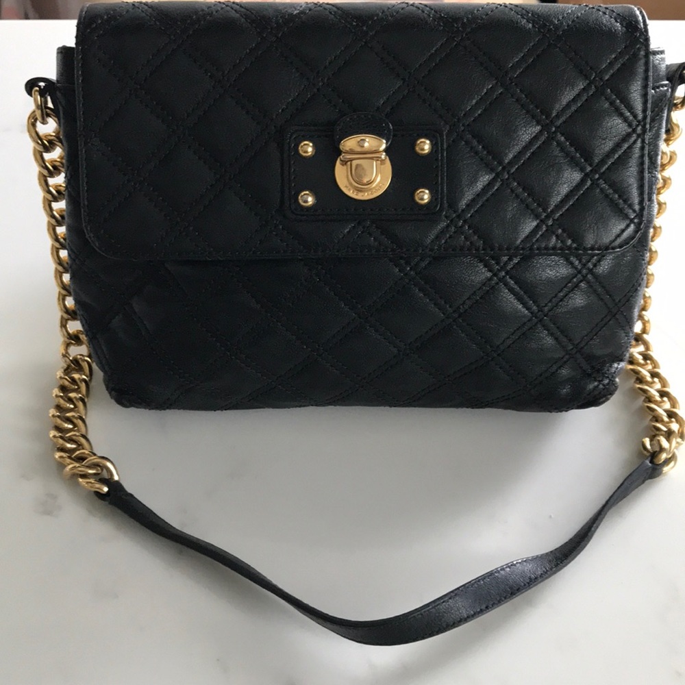 Black Leather Quilted Marc Jacobs Shoulder bag